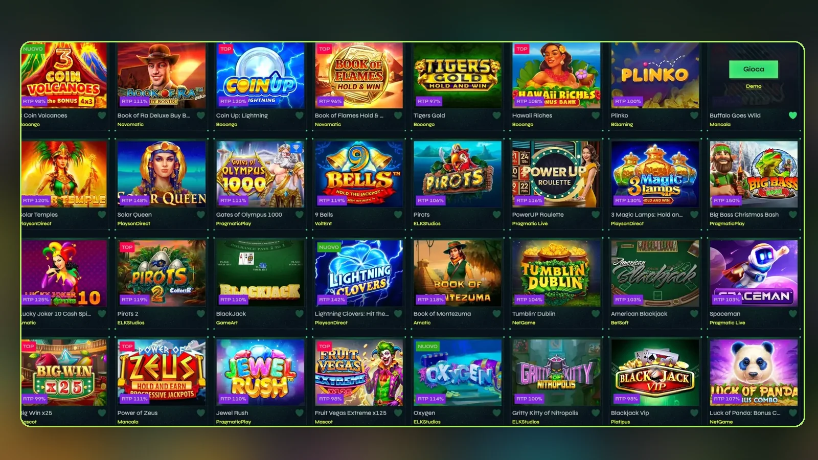 Menu del sito su schermo di smartphone con casinò, live e sport